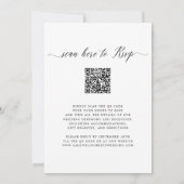 Alles in één QR-code RSVP Black Calligraphy Weddin Kaart (Achterkant)