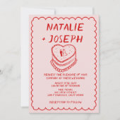 Alles in een rode roze hand getrokken taart Lijst Kaart (Voorkant)