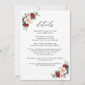 Alles in één roesterig Bourgogne Blush Floral Wedd Kaart (Achterkant)