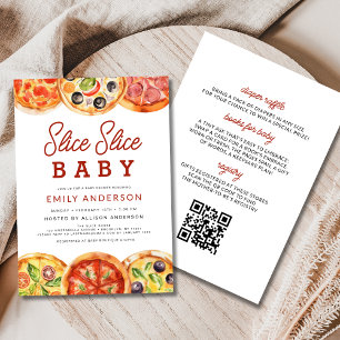 Alles in één Slice Baby Pizza Baby shower Kaart