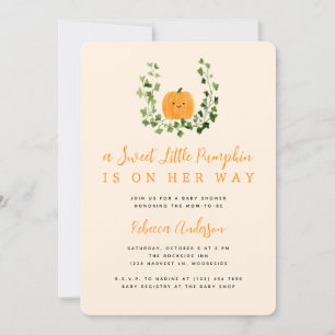 Alles in een Sweet Little Pumpkin Baby shower Kaart