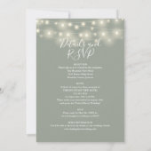 Alles in een Wijze Groene String Lights Bloemen br Kaart (Achterkant)