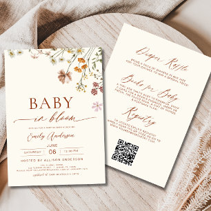 Alles in één Wildflower Baby in Bloom Baby shower Kaart