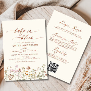 Alles in één Wildflower Baby in Bloom Baby shower Kaart