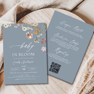 Alles in één Wildflower Baby in Bloom Baby shower Kaart