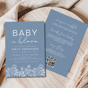 Alles in één Wildflower Baby in Bloom Baby shower Kaart