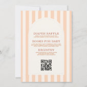 Alles in Eén Zoete Perzik Strepen Baby Shower Kaart (Achterkant)