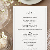 Alles-in-één zwart-wit minimaal monogram QR-code Kaart