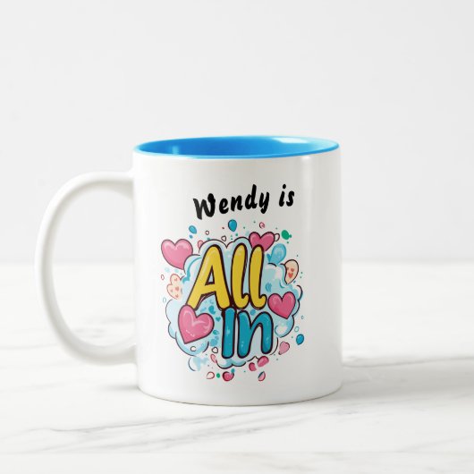 Alles in" gepersonaliseerde koffie Mok (Links)