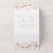Alles in One Wedding Invite para boda con rosas All In One Uitnodiging (Buitenkant)