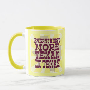 Alles in Texas Funny Travel Slogan Mok