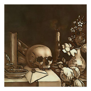 Alles in Vanity Black Outline Art Perfect Poster