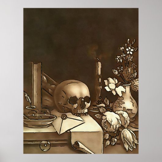 Alles in Vanity Black Outline Art Poster (Voorkant)