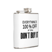 Alles is 100% korting als je het niet koopt heupfles (Rechts)