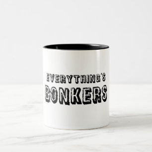 Alles is bonkers tweekleurige koffiemok