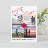 Alles is Bright Candy Cane Heart Photo Collage (Staand voorkant)