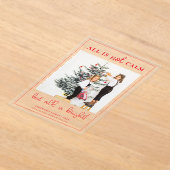 Alles is Bright Leuke Kerst Kinder Foto Acryl Uitnodigingen (Laagn)