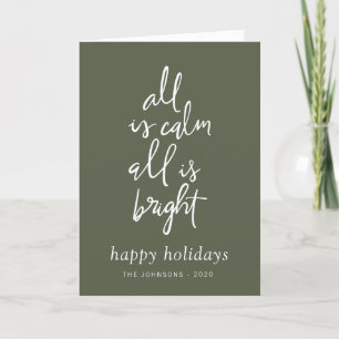 Alles is Calm All is Bright moderne kerstboom Feestdagen Kaart