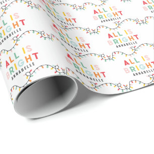 Alles is een fel leuke moderne, heldere kerstkreet cadeaupapier