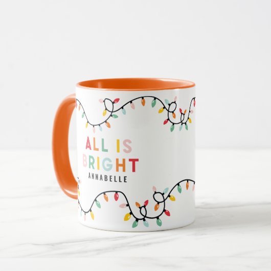 Alles is een fel leuke moderne, heldere kerstkreet mok (Voorkant links)