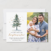 Alles is Fijn Script Kerstboom Foto Feestdagenkaart (Voorkant)