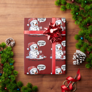 Alles is goed, gewoon een smeltende sneeuwman cadeaupapier