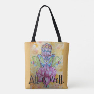 Alles is goed kleurrijke Zen Art Canvas tas