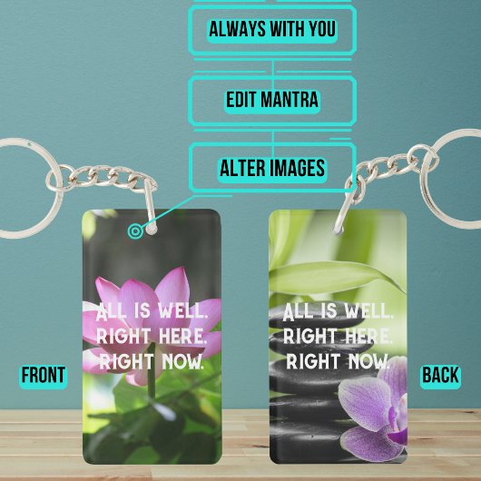 Alles is goed Manta Note voor het zelf Sleutelhanger