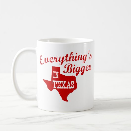 Alles is groter in Texas State Shape Mok (Links)