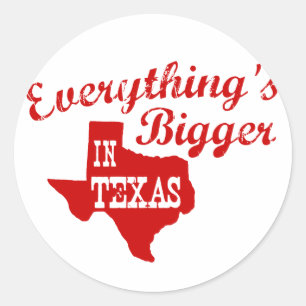Alles is groter in Texas State Shaped Sticker