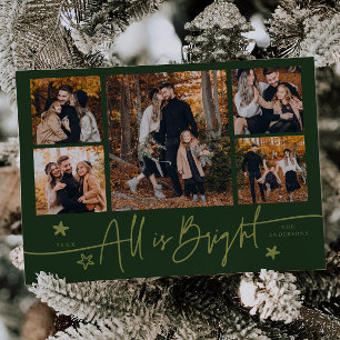 Alles is helder groen Multi Photo Holiday Kaart