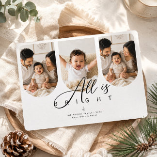 Alles is helder Script Triptych Kerst foto Feestdagenkaart
