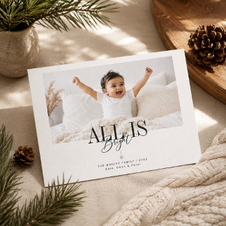 Alles is helder typografie-overlay kerstfoto feestdagenkaart