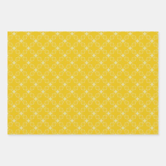 Alles is heldergeel en blauw feestelijk ontwerp inpakpapier vel (Voorkant 3)