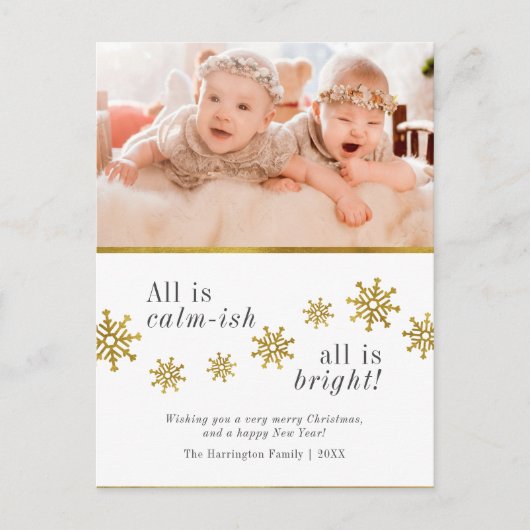 Alles is kalm | Aangepaste foto Grappige kerst Feestdagenkaart (Voorkant)