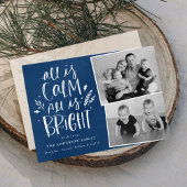 Alles is kalm Alles is Bright Blue 2 Photo Feestdagenkaart