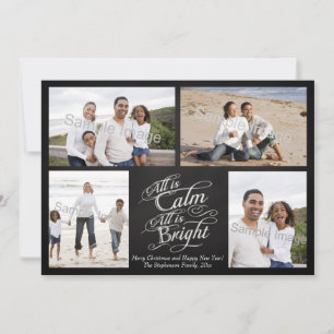 Alles is kalm, alles is helder kerstbord feestdagenkaart