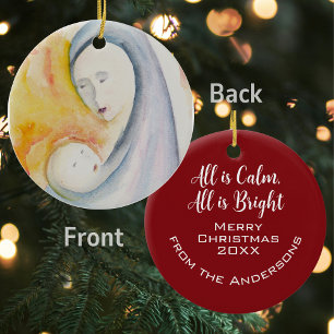  Alles is Kalm, Alles is Heldere Waterverf Keramisch Ornament