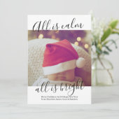 Alles is kalm en alles is helder, persoonlijk aang feestdagenkaart (Staand voorkant)