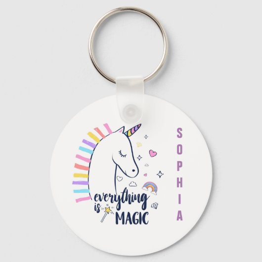 Alles is Magic Unicorn Sleutelhanger (Voorkant)