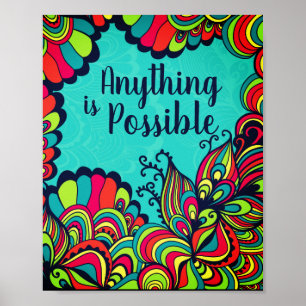 Alles is mogelijk kleurrijke Inspirerend prijsopga Poster
