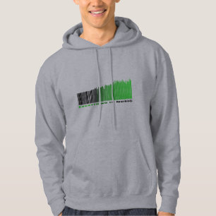 Alles is muziek Groene Tekst Barcode Equalizer Hoodie