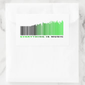 Alles is Muziek Groene Tekst Barcode Song Player Rechthoekige Sticker (Tas)