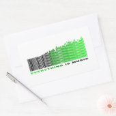 Alles is Muziek Groene Tekst Barcode Song Player Rechthoekige Sticker (Envelop)
