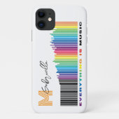 Alles is Muziek Rainbow Sound Barcode Monogram Case-Mate iPhone Case (Achterkant)