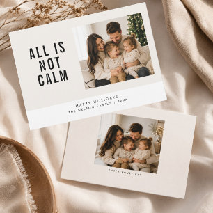 Alles is niet rustig Modern Family Kerst Twee Foto Feestdagenkaart