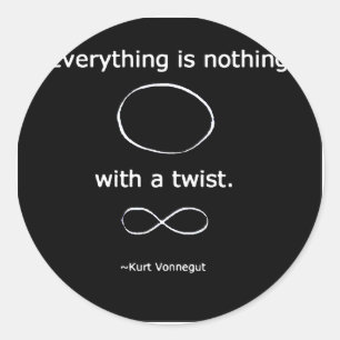 Alles is niets met een twijnige stechnij ronde sticker