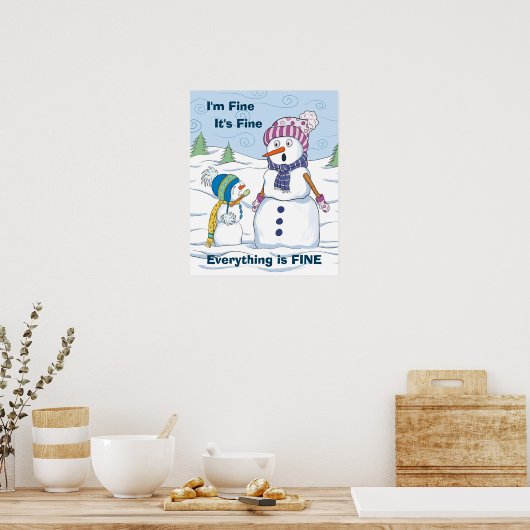 Alles is prima Funny Snowman Value Poster (Keuken)