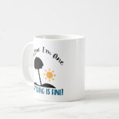 Alles is prima Quarantine Beach Funny Quote Koffiemok (Voorkant links)