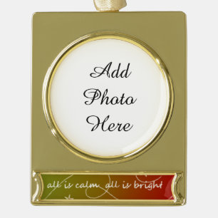 Alles is rustig, alles is helder verguld banner ornament